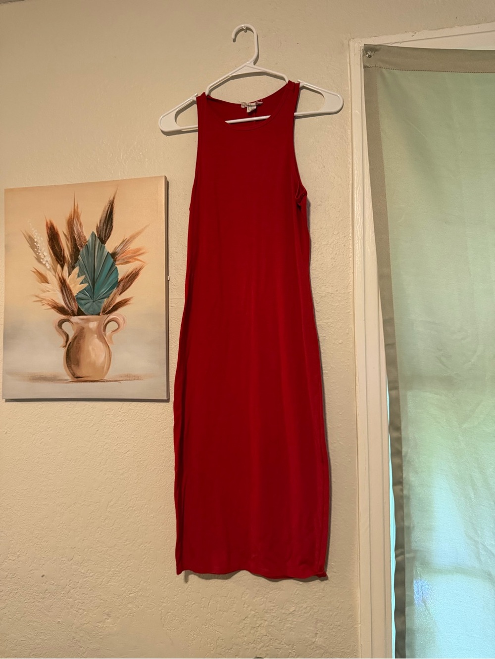 Sleeveless Red Midi Dress - Classic Solid Shift